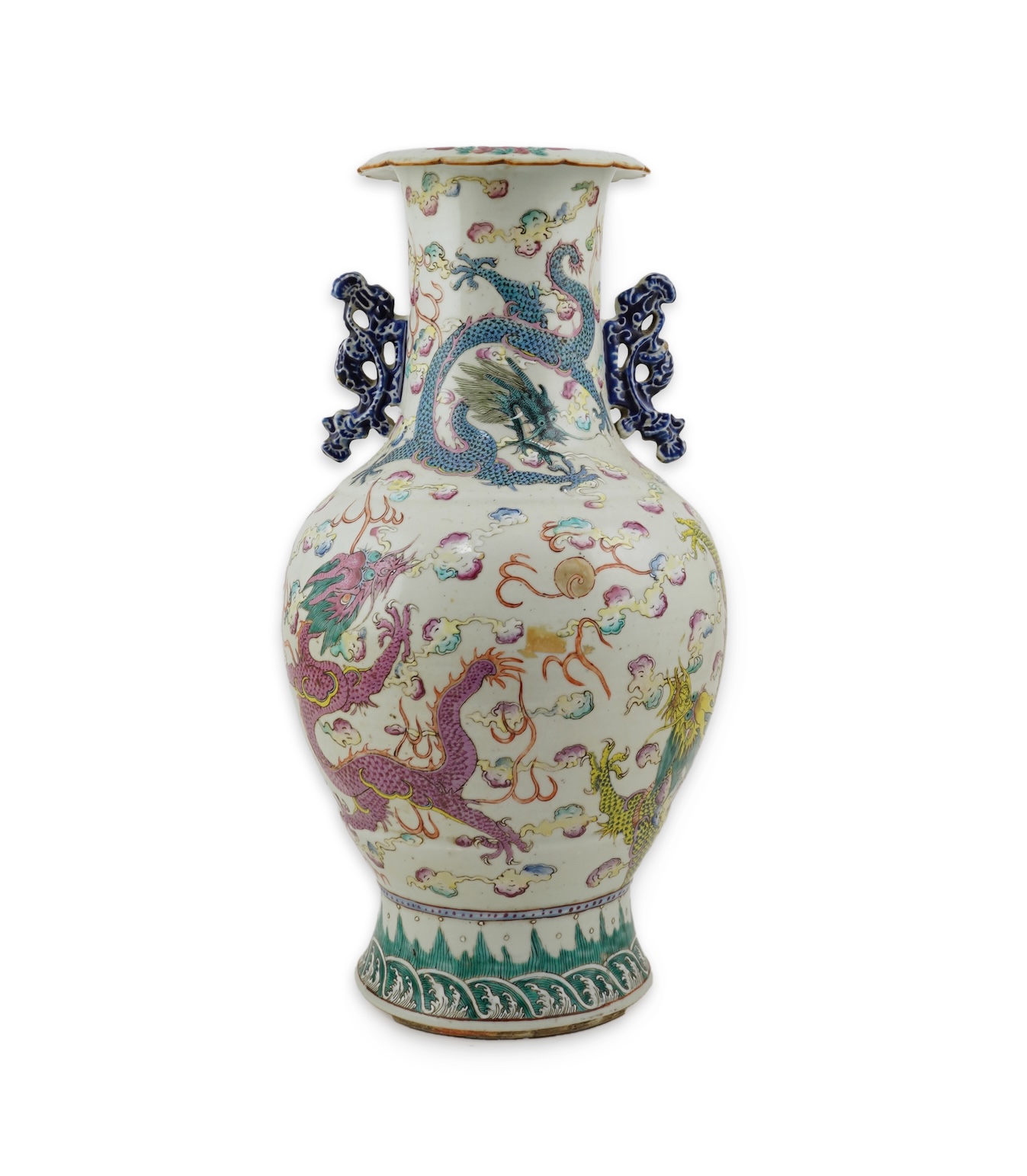A Chinese enamelled porcelain ‘dragon’ vase, 19th century
